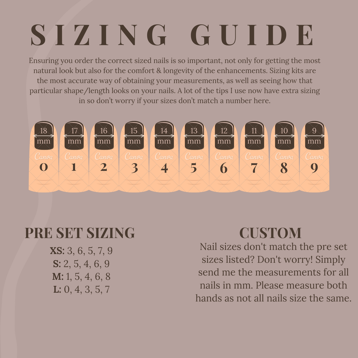 Press on Nails Sizing Kit